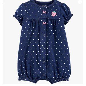 Carter's Baby Girls Polka Dot Strawberry Romper Size 3 Months